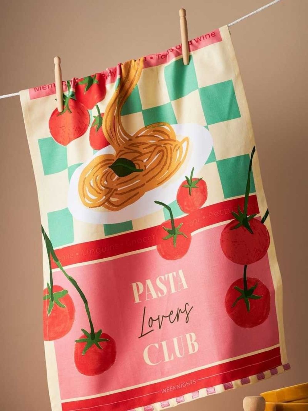 Anthropologie Pasta Lovers Club Dish Towel